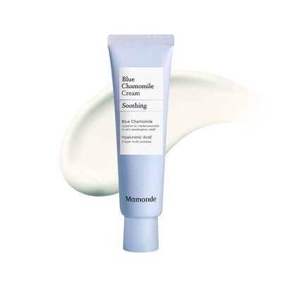 Mamonde Blue Chamomile Cream for Troubled Skin - Intensive Soothing &amp; Hydration, Non-Irritating Redness Relief, 2.03 Fl Oz