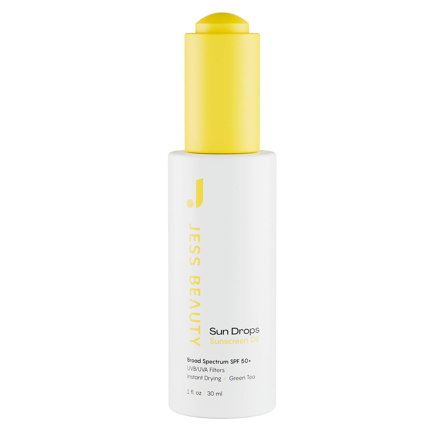 JESS BEAUTY | Face Sunscreen Sun Drops SPF 50 Skin Care Oil with Camellia Sinensis &amp; Squalane | Skincare Fast Drying 1 fl. oz