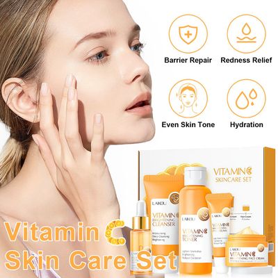 Vitamin C Skincare Set for Teenage Girls,Vitamin C Skin Care Set, 5-In-1 Skin Cleaning & Care Travel Size Kit With Cleanser, Toner, Face Serum,Eye Cream,Face Cream Face Skin Care Kit (Vitamin C)