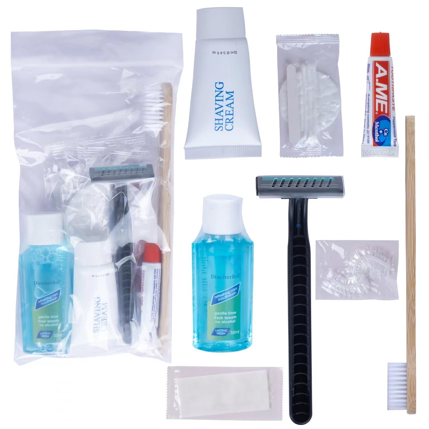Hygiene Kit Bundle Bulk, Travel Size Personal Care Toiletries for Hotel, Home, Camping, Travel, Charity - 90 Pieces Individually Wrapped Hotel Amenities (15 Pack)