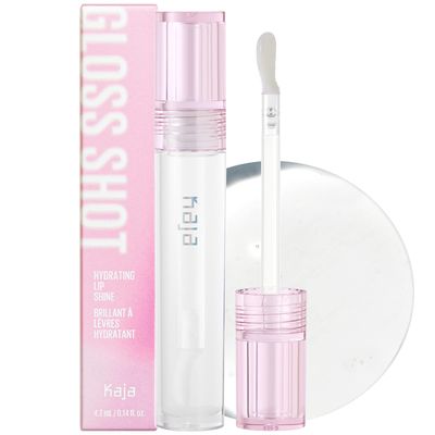 Kaja Lip Gloss - Gloss Shot | Gift, with Jojoba Oil, Sheer, Hydrating, Juicy, Plumper Looking Lips, Valentine&#39;s Day Gift, 01 Crystal Clear, 0.14 Fl Oz