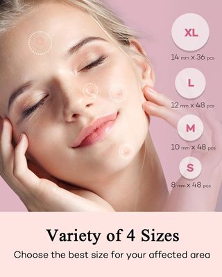 TKTK Pimple Patches Acne Patches for Face, 4 Sizes 180 Patches Hydrocolloid Acne Cover Patch, Clear Easy To Peel Acne Absorbing Zit Patch with Tea Tree &amp; Calendula Oil