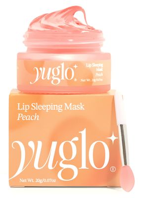 YUGLO Moisture &amp; Collagen Booster Lip Sleeping Mask - Treatment to Restore, Hydrate &amp; Plump Dry Chapped Lips - Peach