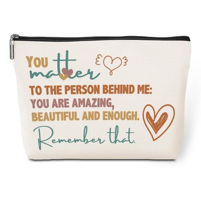 Mental Health Makeup Bag Inspirational Cosmetic Bag Self Love Toiletry Bag Stress Relief Gifts for Christmas Birthday Mental Health Awareness Gift for Therapist Psychologist Counselor Women Mentor