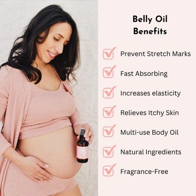 Irene Organics Belly Bundle Organic Belly Butter and Oil for Pregnancy Stretch Mark Prevention and Treatment - Award Winning Skincare For Pregnancy and Postpartum - Mother's Day Gift Set (Small)