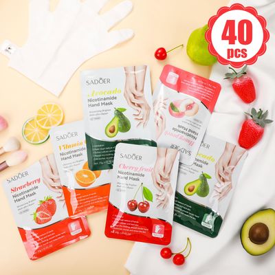 Swiffen 40 Pcs Fruits Beauty Hand Mask Bulk Hydrating Hand Moisturizing Gloves Mask for Spa Kit Beauty Skincare Gift Beauty Kits for Women