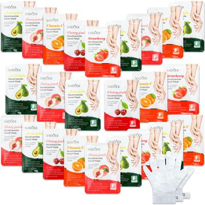 Swiffen 40 Pcs Fruits Beauty Hand Mask Bulk Hydrating Hand Moisturizing Gloves Mask for Spa Kit Beauty Skincare Gift Beauty Kits for Women