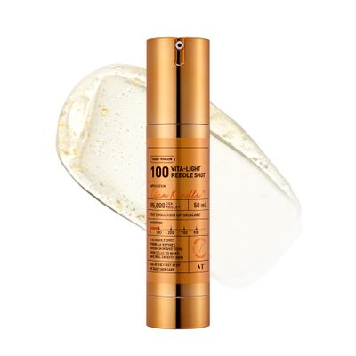 VT Cosmetics Vita-Light Reedle Shot 100, Serum with Vitamin C Capsules, Vitamin E, Hydrating Care, Korean Skincare for Sensitive Skin 1.69Fl Oz(50ml)