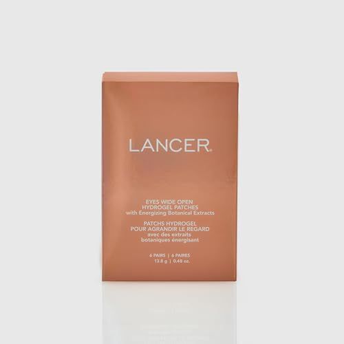 Lancer Skincare Eyes Wide Open Hydrogel Under Eye Patches with Energizing Botanical Extracts, Gel Eye Patches for Under Eye Revitalization (12 Eye Gel Patches)