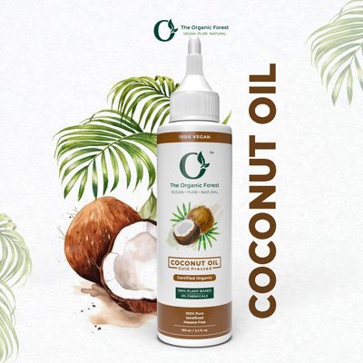 USDA Certified Organic Cold Pressed Coconut Oil - Hair Oil & Massage Oil for Skin - Unrefined, Extra Virgin, Body Oil After Shower - Pure Coconut Oil for Hair & Face - Organic Coconut Oil for Baby