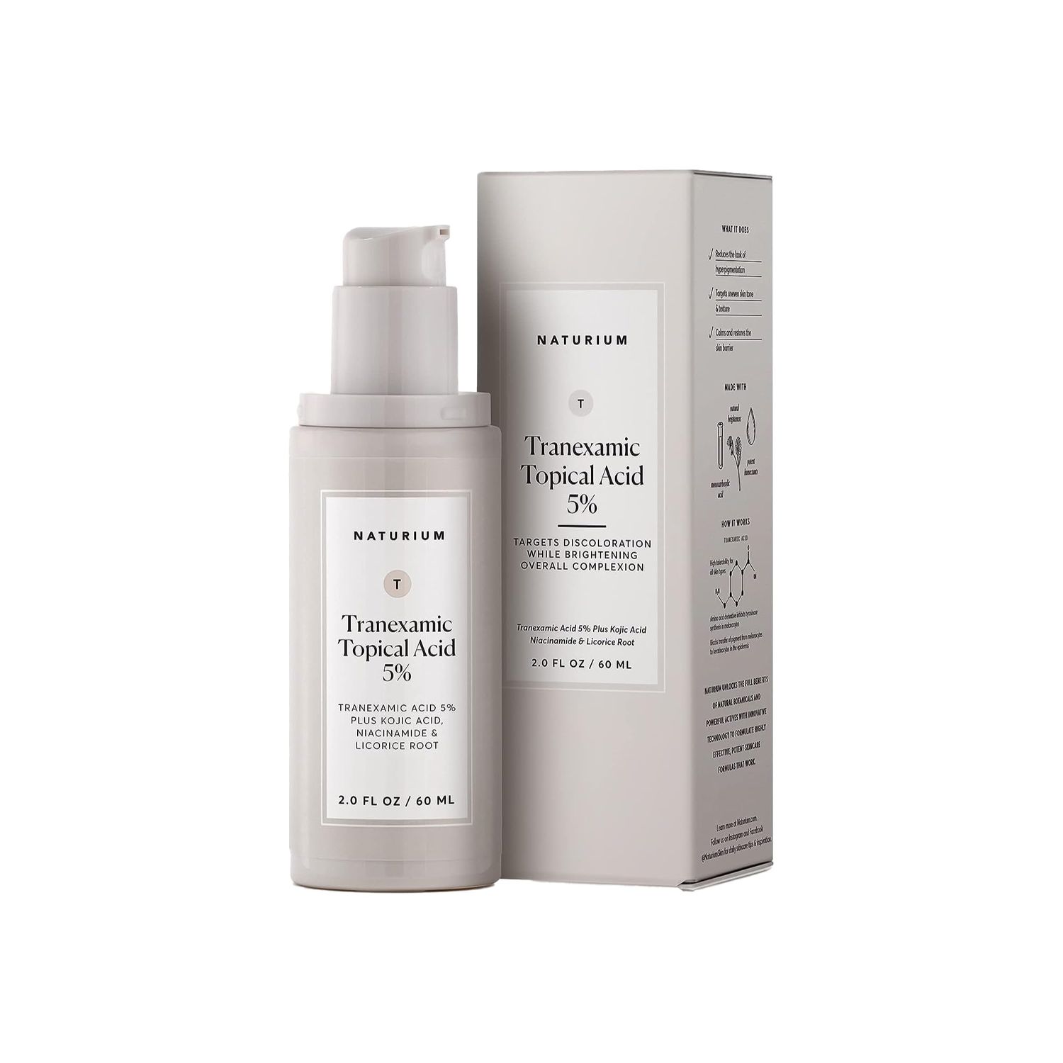 Naturium Tranexamic Topical Acid 5% Jumbo, Face &amp; Skin Care with Kojic Acid, Niacinamide &amp; Licorice Root, 2 oz