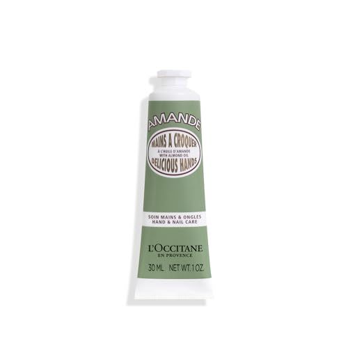 L&#39;OCCITANE Almond Delicious Hand &amp; Nail Cream: Soften hands &amp; Cuticles with Irresistible Almond Scent, Moisturizing, Infused With Almond Oil, 24-hour hydration*, 1 Oz