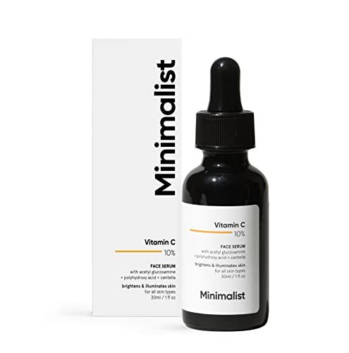 Minimalist 10% Vitamin C Serum for Brightening | Improves Hydration | For All Skin Types | For Women &amp; Men | 1 Fl Oz / 30 ml
