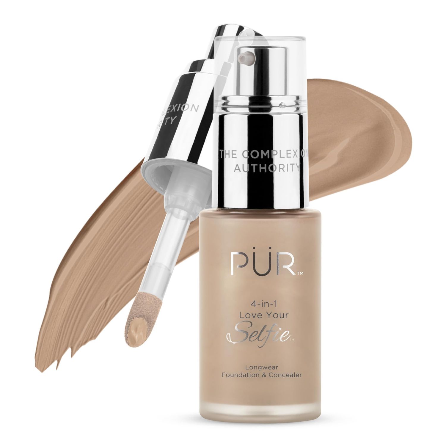 PR MINERALS 4-in-1 Love Your Selfie Longwear Foundation &amp; Concealer, Full Coverage Liquid Foundation, Hydrating Formula, Cruelty Free