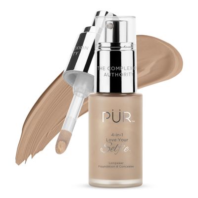 PR MINERALS 4-in-1 Love Your Selfie Longwear Foundation &amp; Concealer, Full Coverage Liquid Foundation, Hydrating Formula, Cruelty Free
