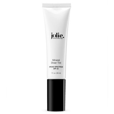 Jolie Mineral Sheer Tint SPF 20 Oil Free - Face Tinted Moisturizer - Hydration - Coverage - Sunscreen- Mineral Formula - Vegan (Natural Glow)