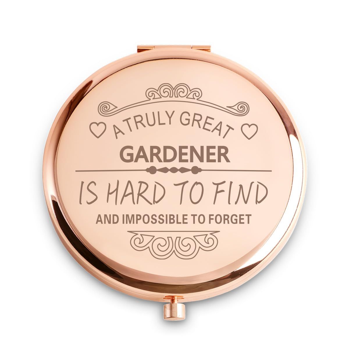 QUSTGO Gardener Gifts for Women, Personalized Compact Mirror, Unique Present for Valentines Day Appreciation Retirement Thank You