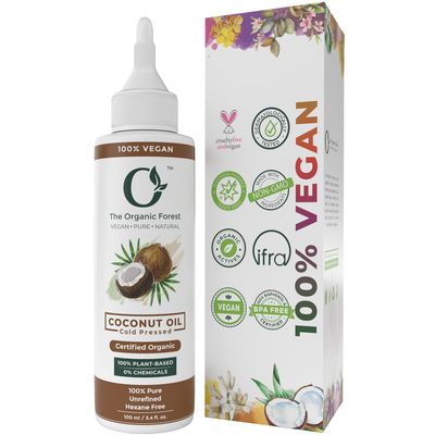 USDA Certified Organic Cold Pressed Coconut Oil - Hair Oil &amp; Massage Oil for Skin - Unrefined, Extra Virgin, Body Oil After Shower - Pure Coconut Oil for Hair &amp; Face - Organic Coconut Oil for Baby