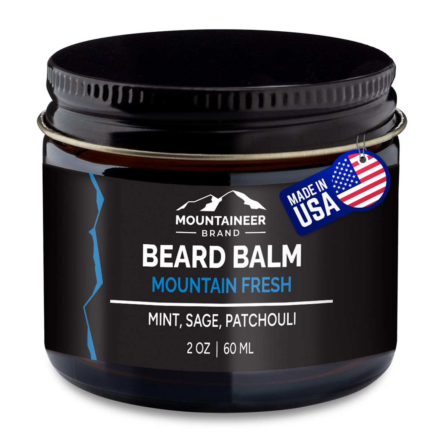 Mountaineer Brand Beard Balm for Men | All Natural Leave-In Conditioner to Moisturize Dry Itchy Skin | Beard Butter Hydrates, Softens and Tames Flyaway Hair | Adds Shine | Mountain Fresh Scent 2oz