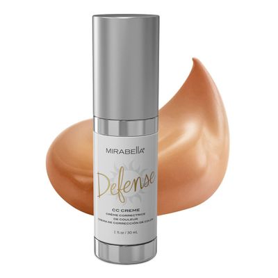 Mirabella Defense CC Creme Full Coverage Foundation with SPF 20, CC Cream Foundation with Sunscreen &amp; Hyaluronic Acid, Oil Control with Salicylic Acid - Medium