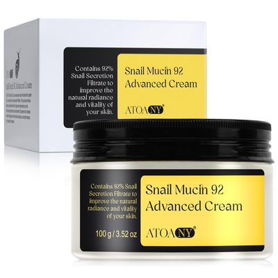 Snail Mucin 92% Repair Serum, Hydrating Snail Mucin Cream with Collagen, Daily face gel moisturize for Dry,Pimples, Barrier,and Sensitive Skin,Tested Animals Free-100 g/3.52 oz