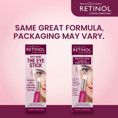 Retinol Anti-Aging Eye Stick - Treatment Balm - Your Beauty Secret for Younger Looking Eyes - Hydrates, Firms, Brightens, and Smooths Fine Lines - Vitamin A, C and E Minimizes Aging Effect on Eyes