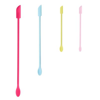 Tapeernix Mini Spatula for Cosmetics, 4 Pcs Beauty Spatula Small Spatula Silicone Mini Lotion Spatula Makeup Spatula, Every Drop Tiny Spatula for Makeup and Kitchen Jar