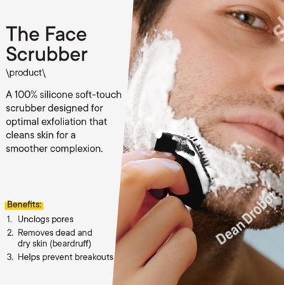 VWMYQ Face Scrubber, Silicone Face Scrubber for Men, Gentle Exfoliator Pad &amp; Massager, Facial Cleansing/Wash Brush - Removes Dead &amp; Dry SkinBlack