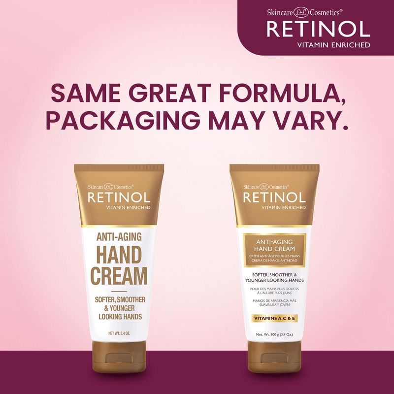 Retinol Anti-Aging Hand Cream - The Original Brand For Younger Looking Hands -Rich, Velvety Hand Cream Conditions &amp; Protects Skin, Nails &amp; Cuticles - Vitamin A Minimizes Ages Effect on Skin