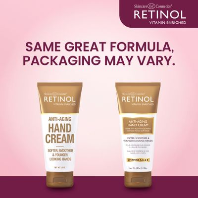 Retinol Anti-Aging Hand Cream - The Original Brand For Younger Looking Hands -Rich, Velvety Hand Cream Conditions &amp; Protects Skin, Nails &amp; Cuticles - Vitamin A Minimizes Ages Effect on Skin