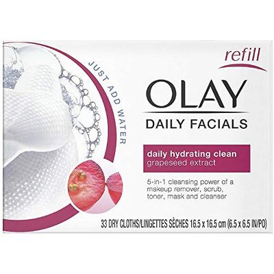 Olay 2-in-1 Normal Daily Facial Cloths, 33-Count (Pack of 2)