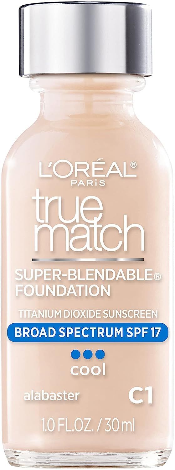 L&#39;Oreal Paris Makeup True Match Super-Blendable Liquid Foundation, Alabaster C1, 1 Fl Oz,1 Count
