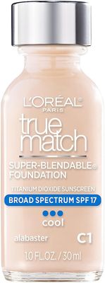 L&#39;Oreal Paris Makeup True Match Super-Blendable Liquid Foundation, Alabaster C1, 1 Fl Oz,1 Count