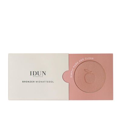 IDUN Minerals Shimmering Mineral Bronzer Midnattssol - Baked Bronzing Powder For a Warm, Subtle Shimmer - Weightless, Buildable Blend for Sculpting and Contouring - Clean, Vegan Formula - 0.18 oz