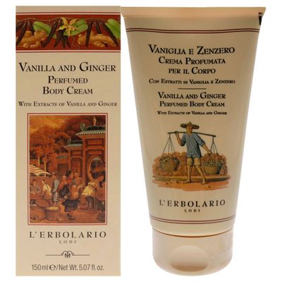 LErbolario Vanilla and Ginger Perfumed Body Cream - Moisturizing Cream for Dry Skin - Ginger and Vanilla Extracts - Hydrating Jojoba Oil - 5.07 oz