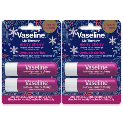 Vaseline Lip Therapy Stick Twin Pack - Merry Cherry Holiday Limited Edition (2-Pack)
