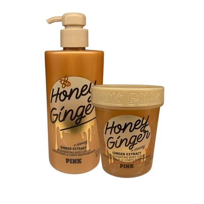 Victoria&#39;s Secret Honey Ginger - 2 pc bundle - Body Lotion 14oz - Body Scrub 10oz