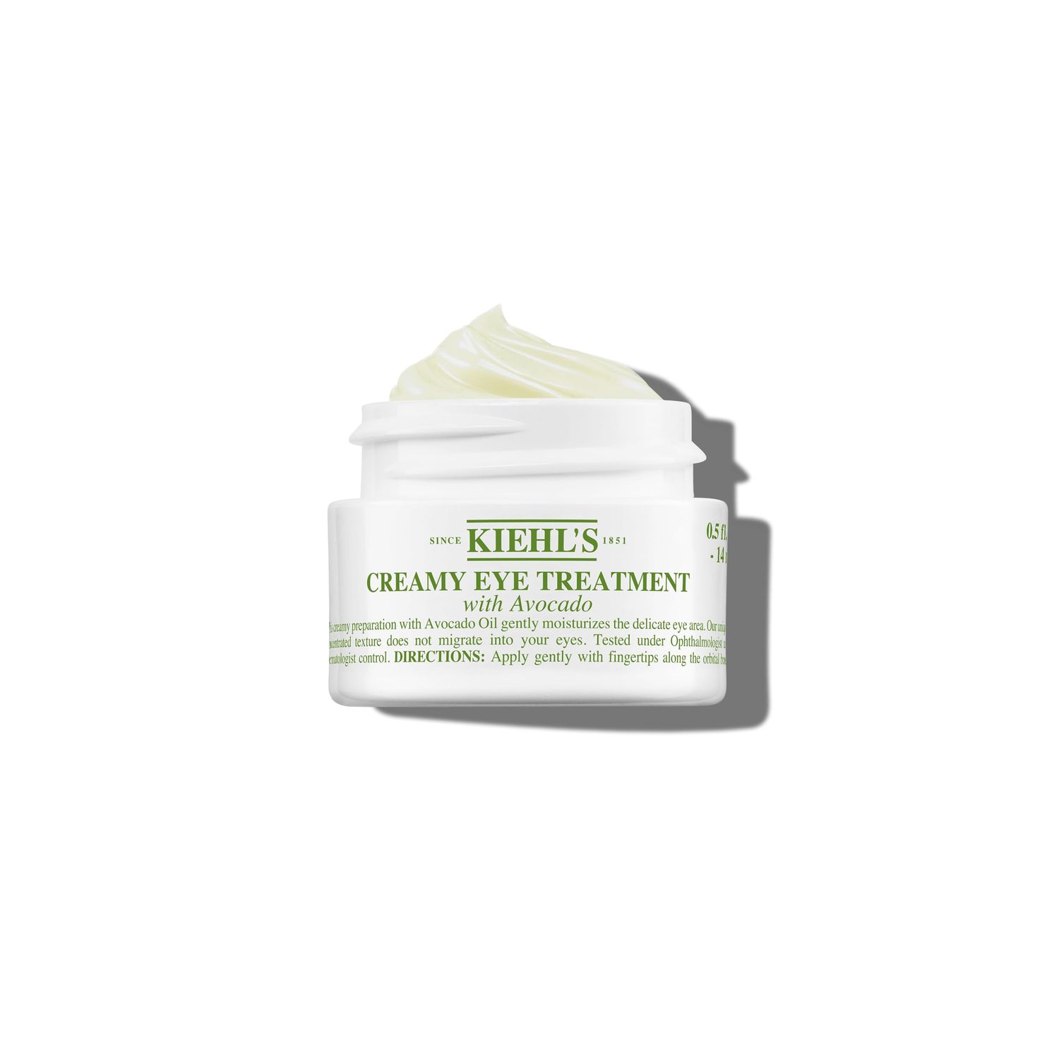 Kiehl's Avocado Eye Treatment, Nourishing and Hydrating Eye Cream, Avocado Oil and Caffeine to Energize and Invigorate Dry, Tired Eyes, 99% Naturally Derived Formula - 0.5 fl oz