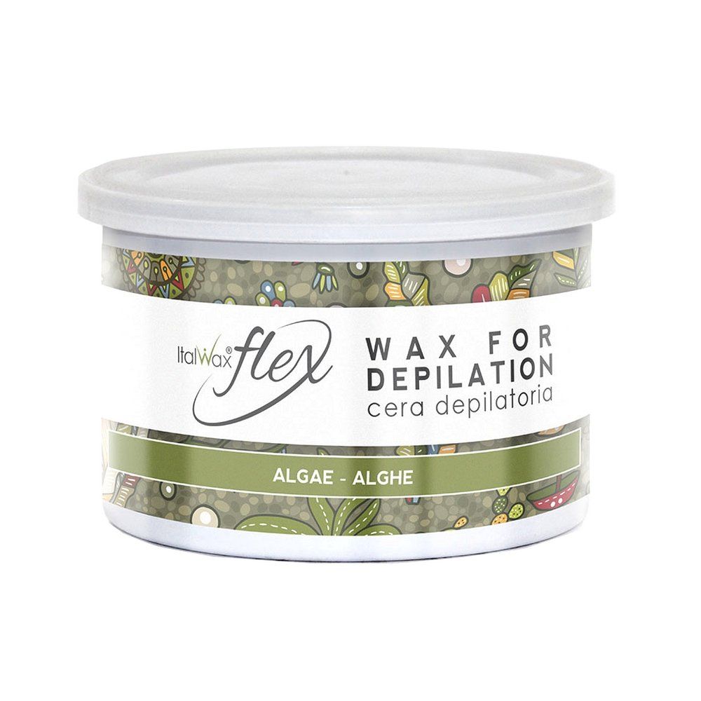 Italwax Flex Algae - 397g / 14oz - Soft wax for hair removal - Unscented - Liposoluble syntetic formulation - Ideal for waxing all body area