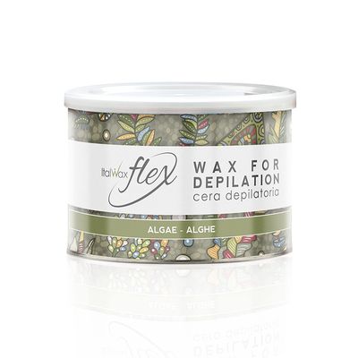 Italwax Flex Algae - 397g / 14oz - Soft wax for hair removal - Unscented - Liposoluble syntetic formulation - Ideal for waxing all body area