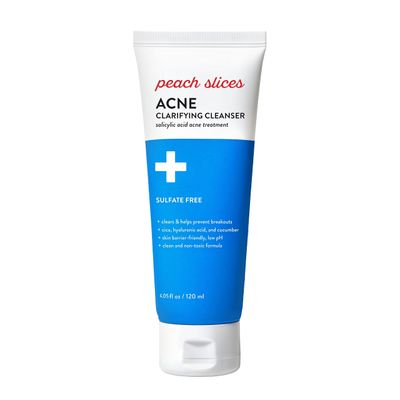 Peach Slices | Acne Clarifying Cleanser | Deep Cleans &amp; Prevents Acne | 2% Salicylic Acid | Hyaluronic Acid | Sulfate-Free | Hydrates &amp; Calms Skin | Gentle Formula | Face Wash | Cruelty-Free | 4 oz