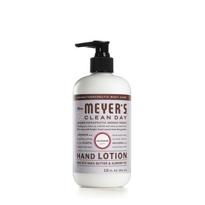 MRS. MEYER&#39;S CLEAN DAY Hand Lotion for Dry Hands, Non-Greasy Moisturizer Made with Essential Oils, Lavender, 12 oz