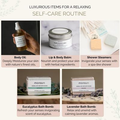 Self Care Package Spa Kit: Natural Bath Accessories and Skincare Products Spa Basket for Women Gift.