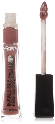 L&#39;Oreal Paris Infallible Pro Gloss Plump Lip Gloss with Hyaluronic Acid, Long Lasting Plumping Shine, Lips Look Instantly Fuller and More Plump, Moonlit Rose, 0.21 fl. oz.