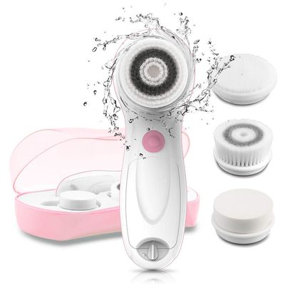 TOUCHBeauty Facial Cleansing &amp; Exfoliator Brush Set with Travel Case 3 Professional Cleansing Brush Heads for Oil/Sensitive/Combination Skin |Waterproof, Dual Speed