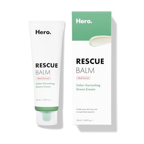 Hero Cosmetics Rescue Balm + Red Correct: Post-Blemish Recovery Cream, Nourishing &amp; Calming, Dermatologist Tested, Vegan (0.50 fl oz)