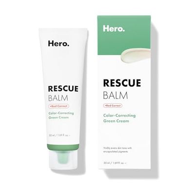 Hero Cosmetics Rescue Balm + Red Correct: Post-Blemish Recovery Cream, Nourishing &amp; Calming, Dermatologist Tested, Vegan (0.50 fl oz)
