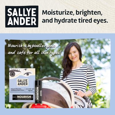 SALLYEANDER Nourish Under Eye Treatment for Dark Circles, Crow's Feet, Fine Lines, and Puffiness - Nourish, Moisturize &amp; Gently Restore Tender Under Eye Skin - 100% Handmade