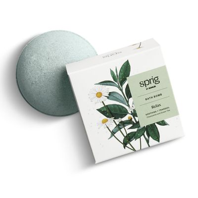 Sprig by Kohler Chamomile + Green Tea Bath Bomb, Hypoallergenic, Made with Natural Botanicals &amp; Premium Skincare Ingredients (Shea Butter, Coconut Oil, &amp; Kaolin Clay) to Calm and Sooth - Relax