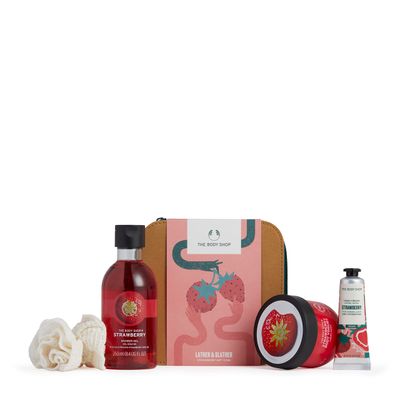 The Body Shop Lather &amp; Slather Strawberry Body Care Gift Set, for Normal Skin